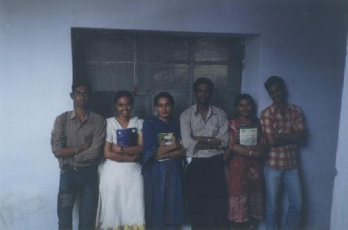 From left - Arun, Divya, Srividya, Vimal, Dhanya & Lijo in front of our classroom